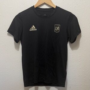 Adidas Women’s LA Black Tee with Gold Accents, Size XS